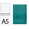 Carnet fermeture elastique antartik notes couverture souple a5 ligne 100 feuilles 80gr fsc coloris vert paon