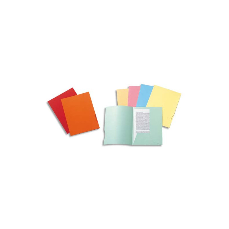 EXACOMPTA Paquet 50 chemises 2 rabats carte 210g SUPER 250. Coloris Orange