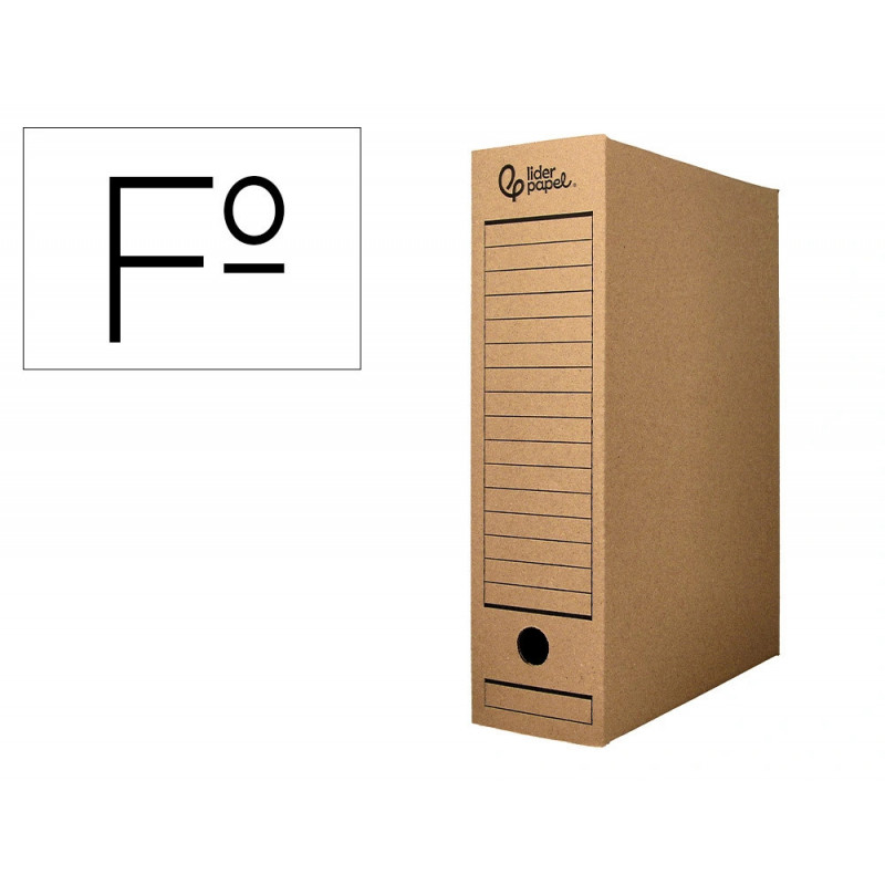 Boite a archives liderpapel carton recycle 325g/m2 dos 100mm kraft 365x100x251mm