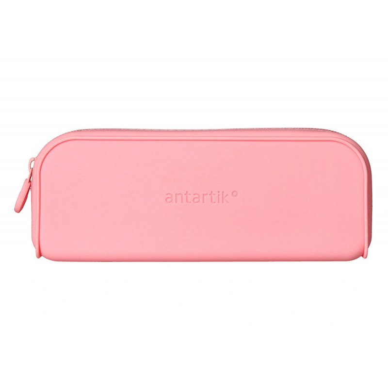 Fourre-tout antartik rectangulaire 1 compartiment en silicone modele prisma 185x50x75mm coloris rose