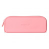 Fourre-tout antartik rectangulaire 1 compartiment en silicone modele prisma 185x50x75mm coloris rose