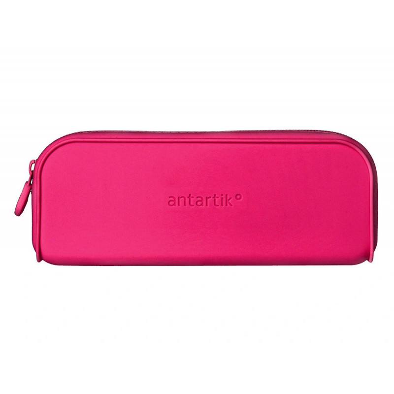 Fourre-tout antartik rectangulaire 1 compartiment en silicone modele prisma 185x50x75mm coloris fuchsia