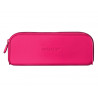 Fourre-tout antartik rectangulaire 1 compartiment en silicone modele prisma 185x50x75mm coloris fuchsia