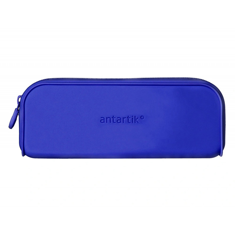 Fourre-tout antartik rectangulaire 1 compartiment en silicone modele prisma 185x50x75mm coloris bleu