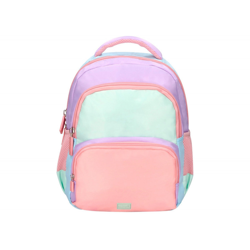 Sac a dos liderpapel scolaire multipoches et multicouleurs pastel 35x11x27cm