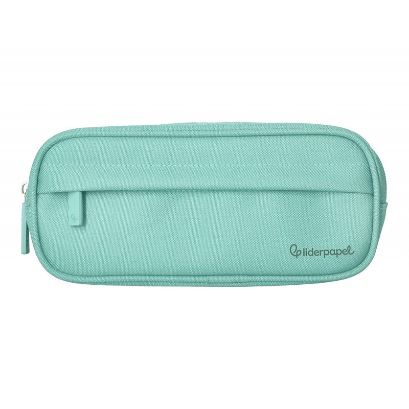 Fourre-tout liderpapel rectangulaire coins arrondis 1 compartiment avec poche avant 21x9cm coloris vert