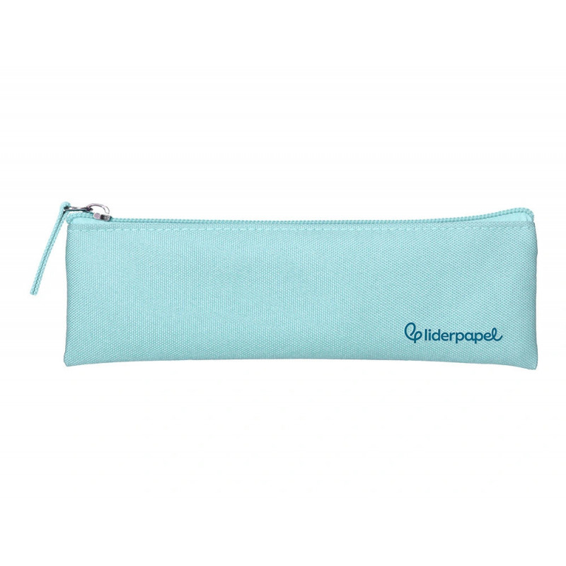 Fourre-tout liderpapel plat mince 1 compartiment 20x6cm coloris bleu celeste