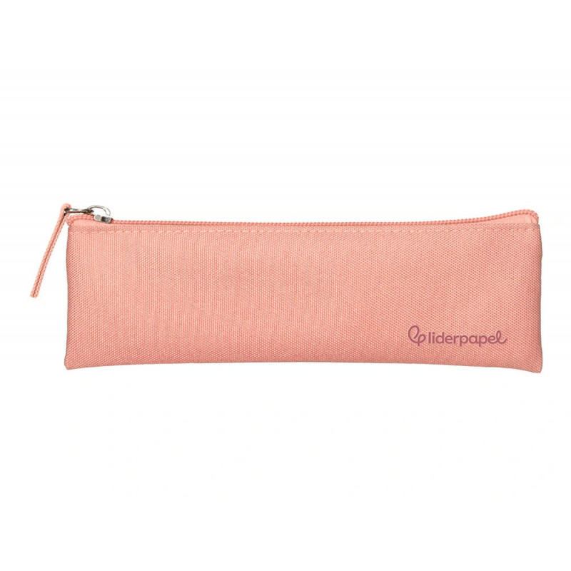 Fourre-tout liderpapel plat mince 1 compartiment 20x6cm coloris rose peche