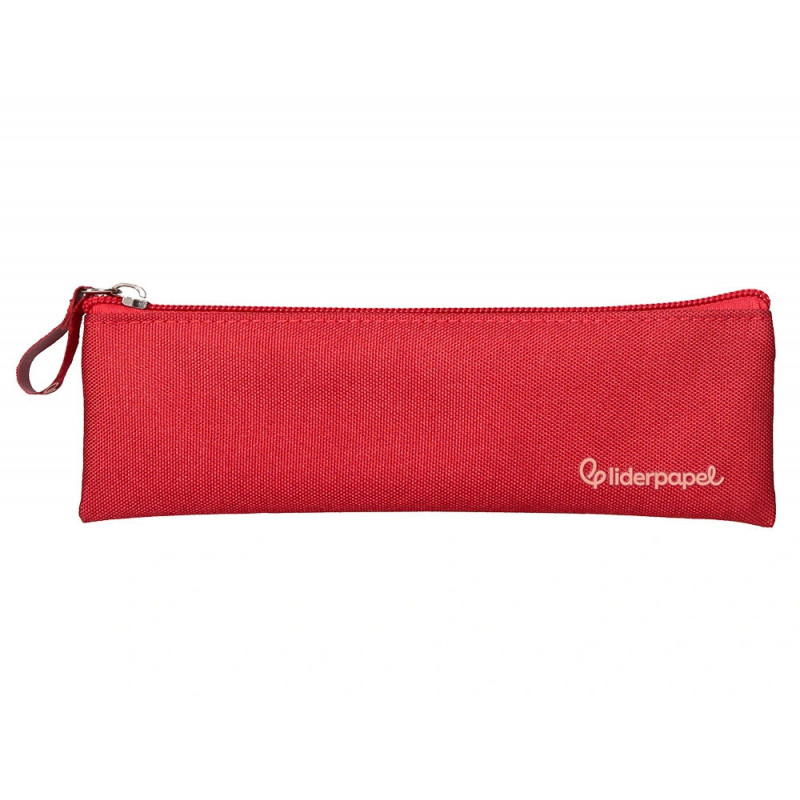 Fourre-tout liderpapel plat mince 1 compartiment 20x6cm coloris rouge
