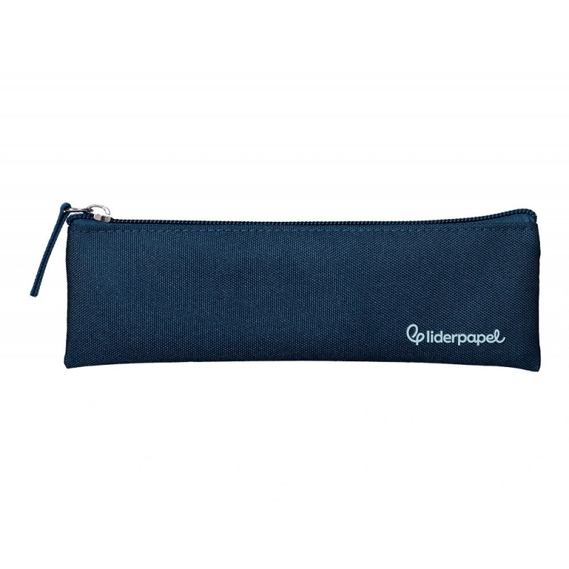 Fourre-tout liderpapel plat mince 1 compartiment 20x6cm coloris bleu marine