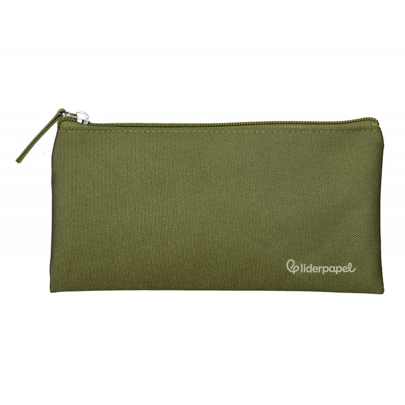 Fourre-tout liderpapel plat 1 compartiment 20x10cm coloris vert militaire