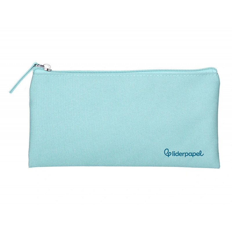 Fourre-tout liderpapel plat 1 compartiment 20x10cm coloris bleu celeste