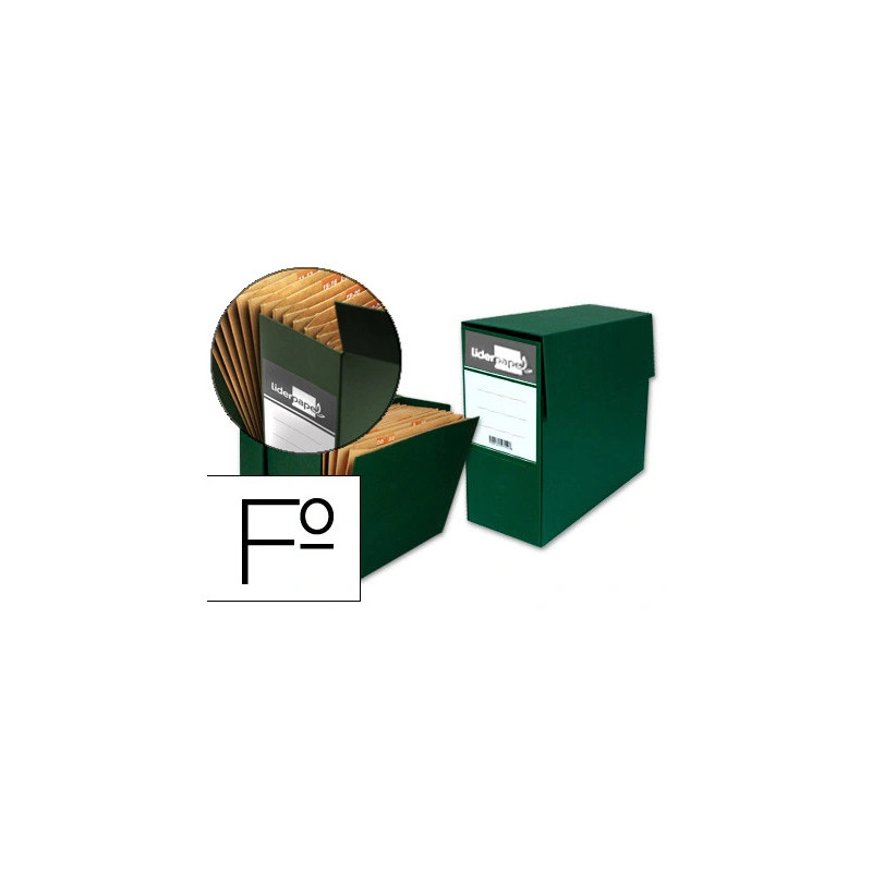 Boite de transfert liderpapel avec trieur sur l'ouverture laterale dos 110mm 380x110x260mm coloris vert