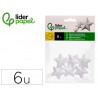 Forme liderpapel mousse polystyrene etoiles 4cm coloris blanc sachet 6 unites
