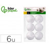 Forme liderpapel mousse polystyrene boules diametre 7cm coloris blanc sachet 6 unites
