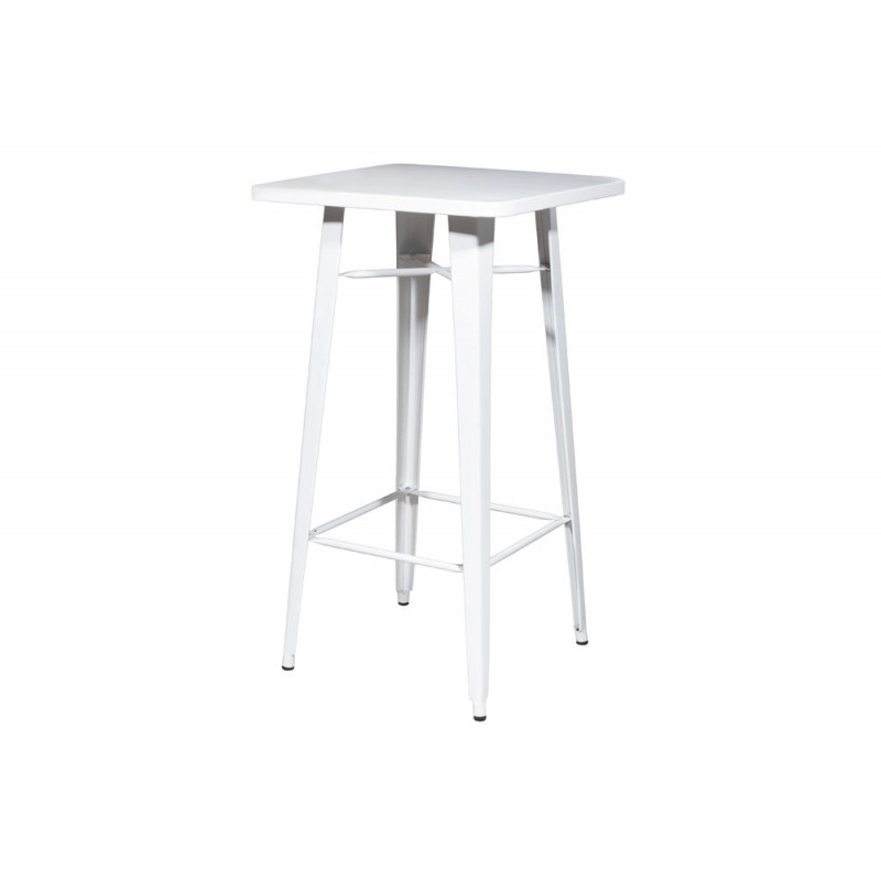 Table haute paperflow urban indoor/outdoor acier galvanise laque mat 1080x600x600mm coloris blanc