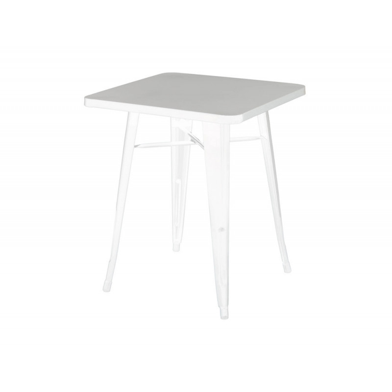 Table paperflow urban indoor/outdoor acier galvanise laque mat 730x600x600mm coloris blanc