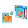 Puzzle enfant imaginovo cubes d'animaux bois +24 mois 15 pieces 12 modeles inclus 22x22x6,4 cm