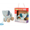 Jeu enfant imaginovo elephant a tirer avec roues bois +12 mois 13,4x10x5,4 cm