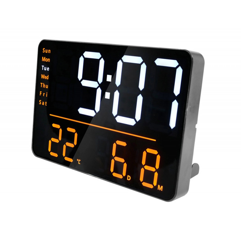 Horloge unilux numi digitale led multi-fonctionelle coloris noir