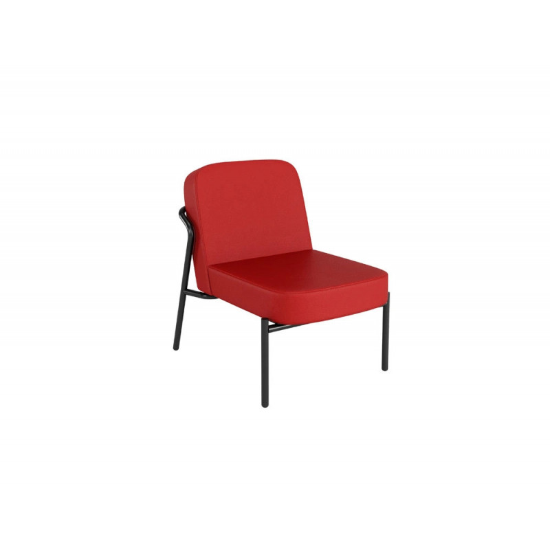 Fauteuil paperflow medso modele rond taille s simili-cuir coloris rouge