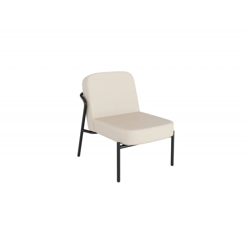 Fauteuil paperflow medso modele rond taille s simili-cuir coloris creme