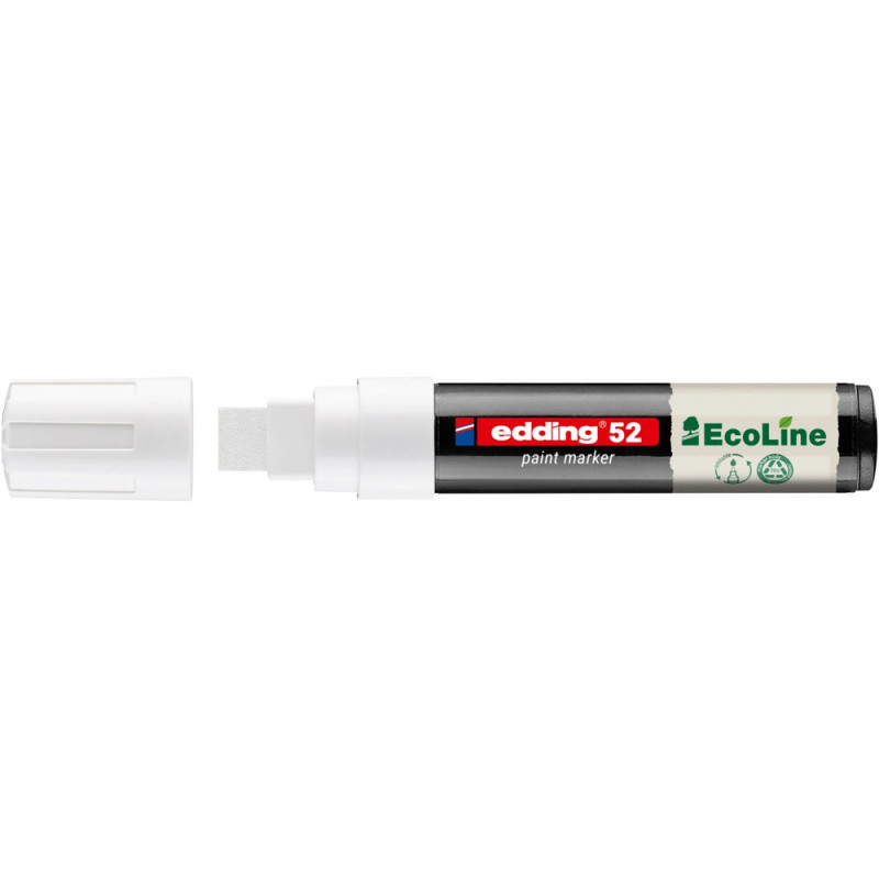 Marqueur edding 55 ecoline peinture base eau pointe biseautee 4/15mm coloris blanc