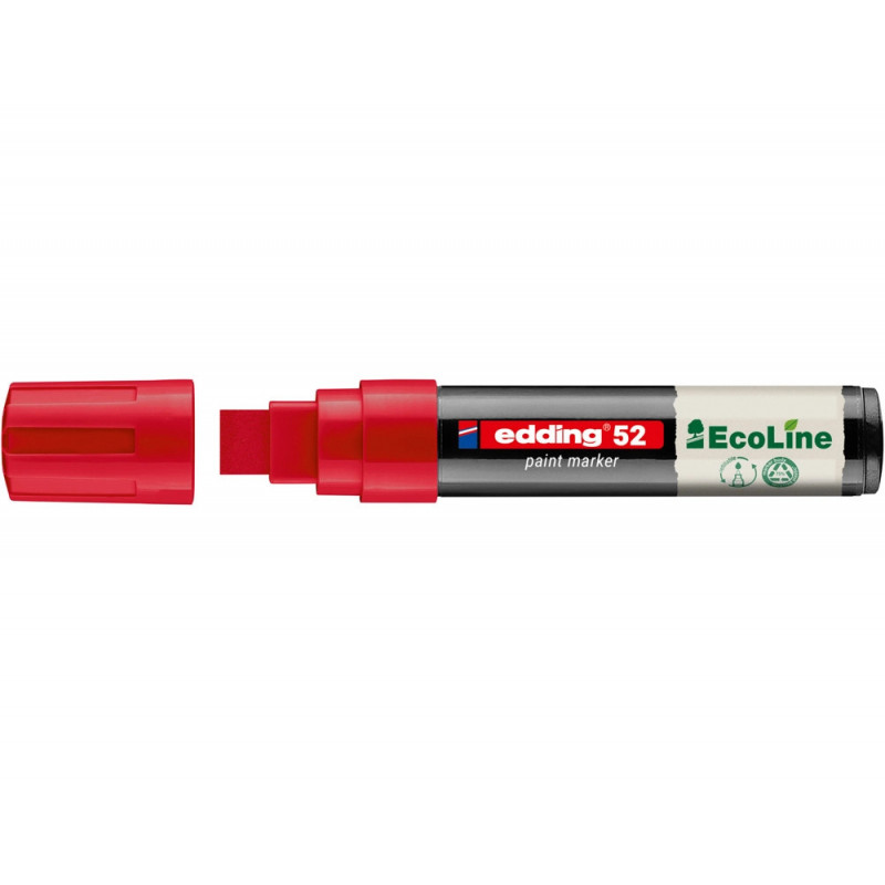 Marqueur edding 55 ecoline peinture base eau pointe biseautee 4/15mm coloris rouge