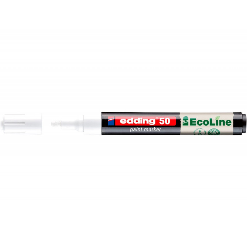 Marqueur edding 50 ecoline peinture base eau pointe ogive 2/3mm coloris blanc