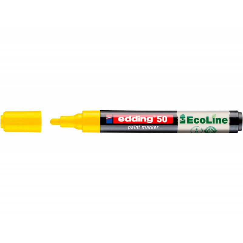 Marqueur edding 50 ecoline peinture base eau pointe ogive 2/3mm coloris jaune