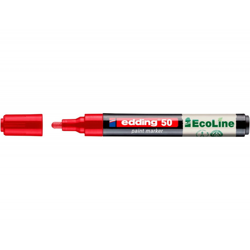 Marqueur edding 50 ecoline peinture base eau pointe ogive 2/3mm coloris rouge