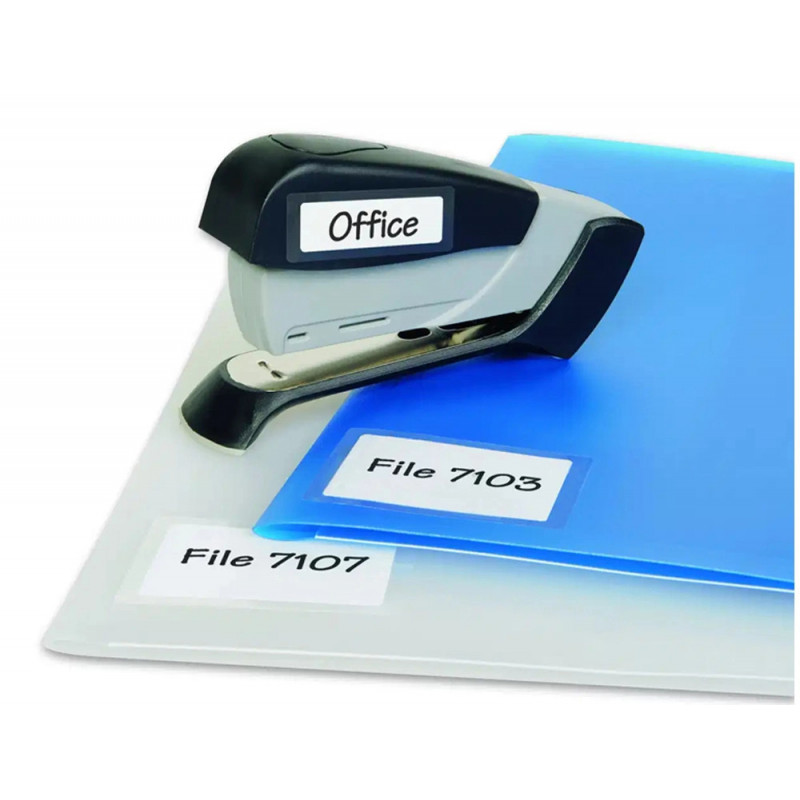Porte-etiquette tarifold adhesif plastifiable a froid 25x40mm coloris transparent sachet 32 unites