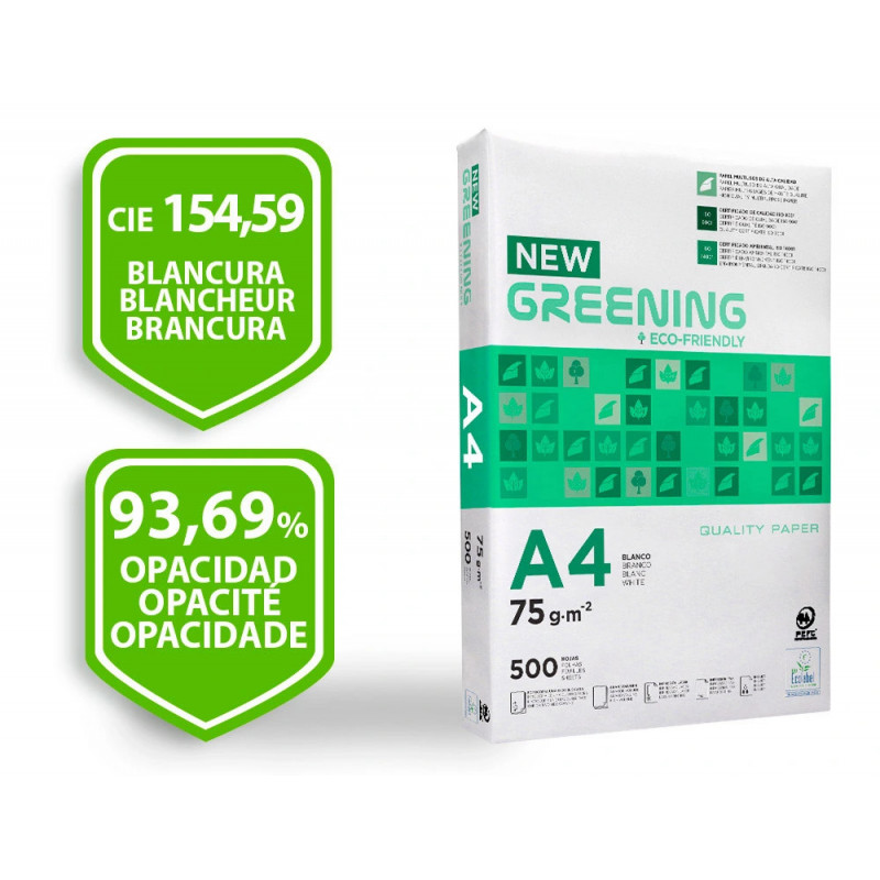 Papier multifonction greening a4 75g ramette 500 feuilles