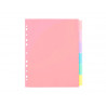 Intercalaires viquel rainbow pastel pp a4 maxi 6 positions 11 trous coloris assortis