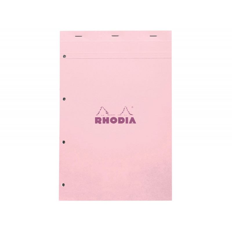 Bloc agrafe rhodia couleurs n 20 a4+ 21x31,8cm 5x5 80 feuillets microperfores et perfores 4 trous couvertures