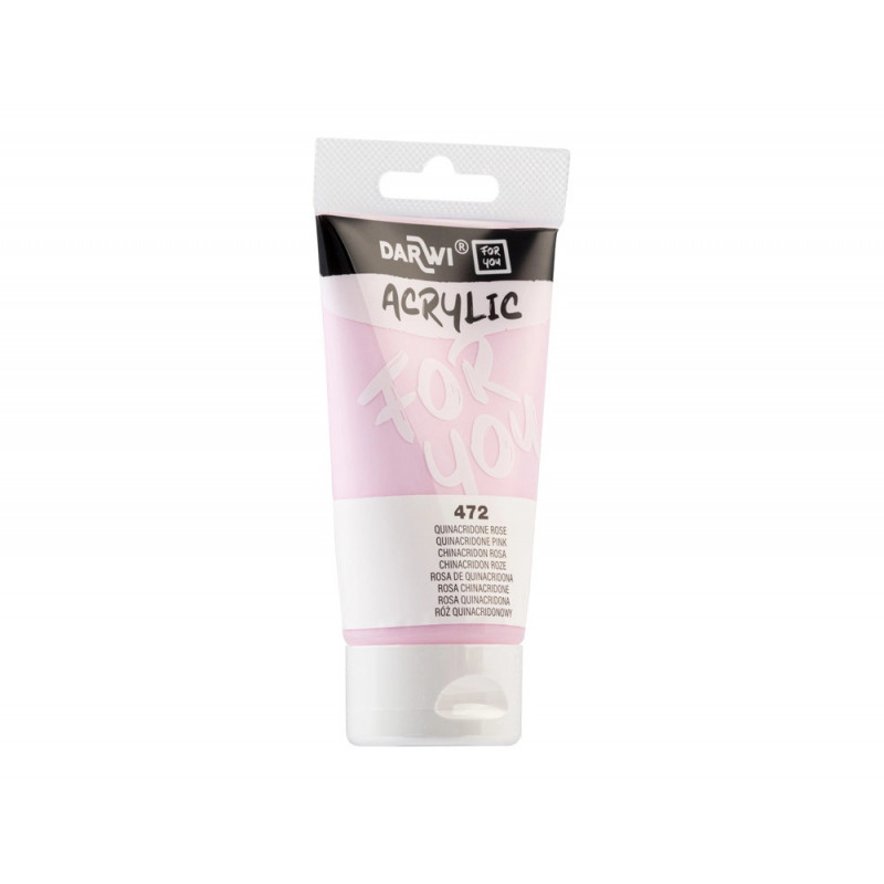 Peinture darwi for you acrylic tube 75ml coloris rose quinacridone