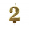 Bougie eurowrap chiffre anniversaire n 2 coloris or