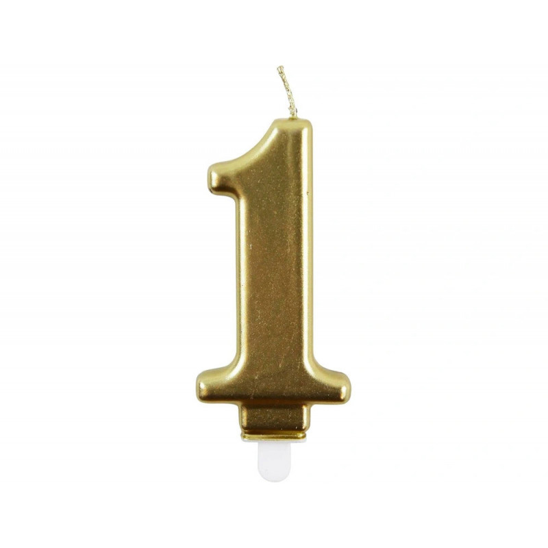 Bougie eurowrap chiffre anniversaire n 1 coloris or
