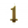 Bougie eurowrap chiffre anniversaire n 1 coloris or