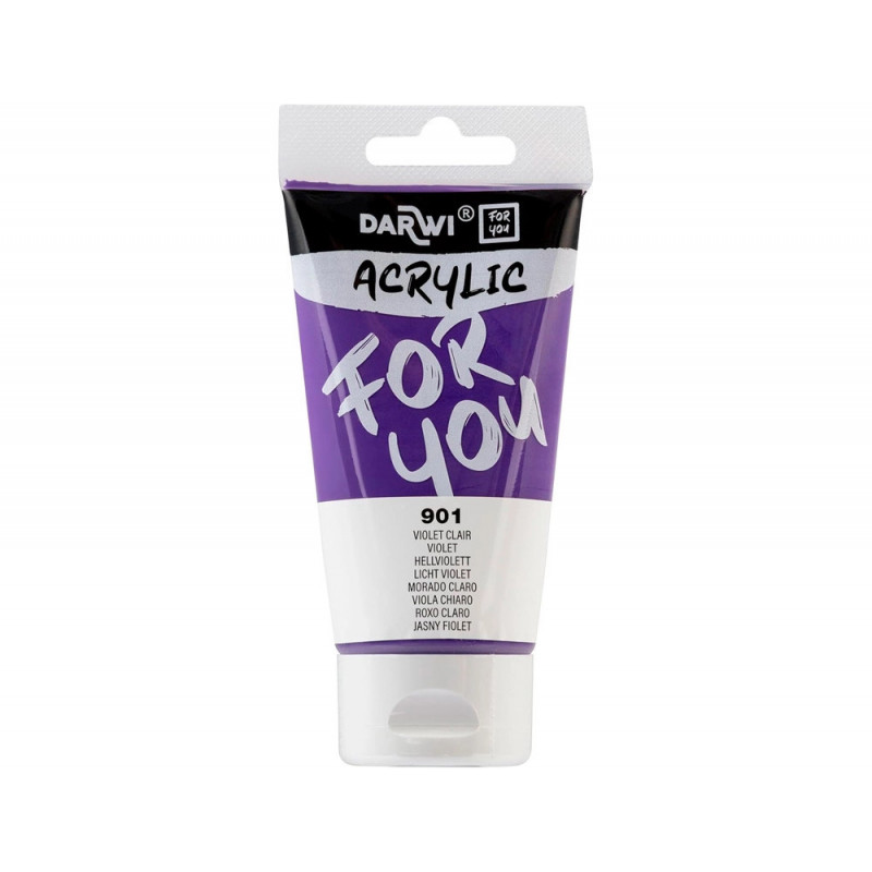Peinture darwi for you acrylic tube 75ml coloris violet clair