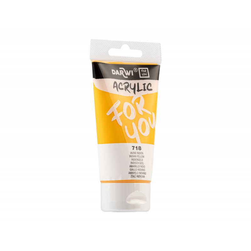Peinture darwi for you acrylic tube 75ml coloris jaune indien