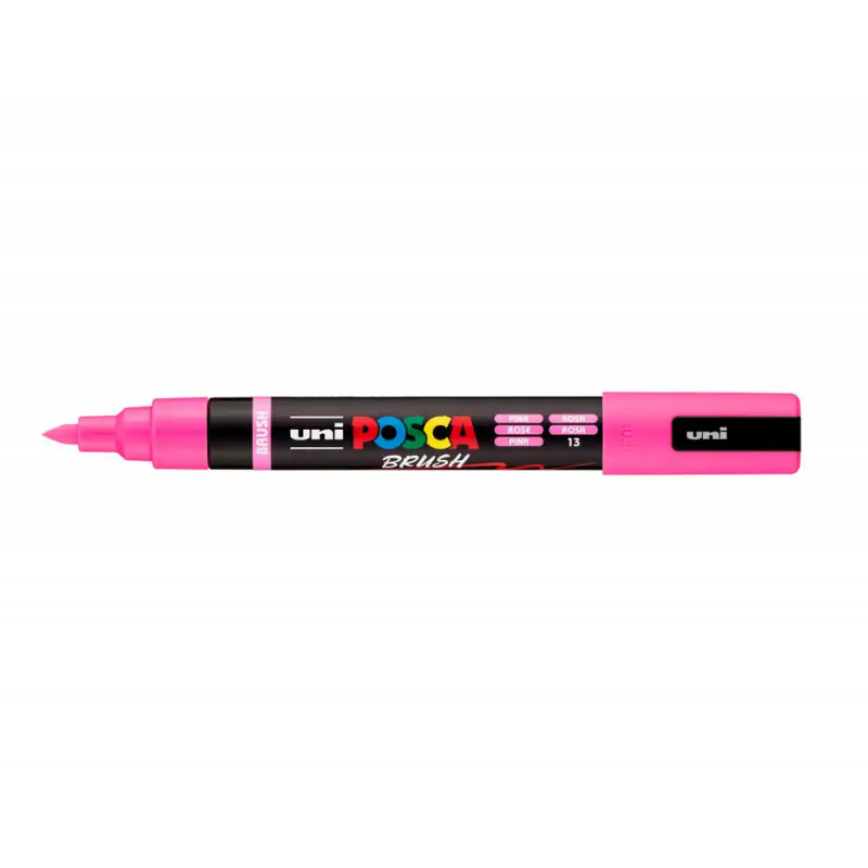 Marqueur posca pc5br peinture base eau inodore tout support pointe moyenne brush coloris rose