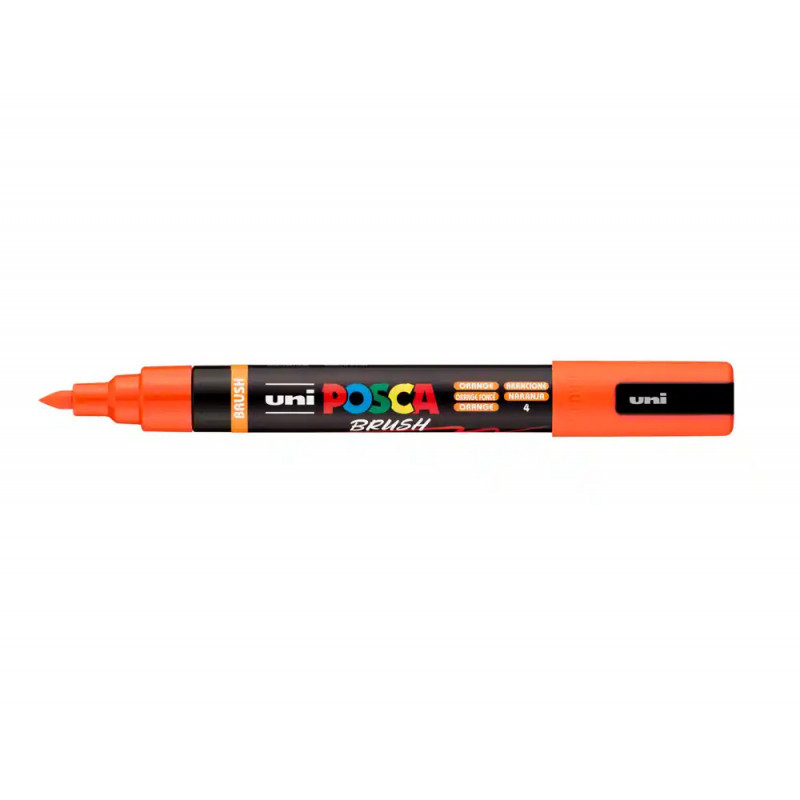 Marqueur posca pc5br peinture base eau inodore tout support pointe moyenne brush coloris orange fonce