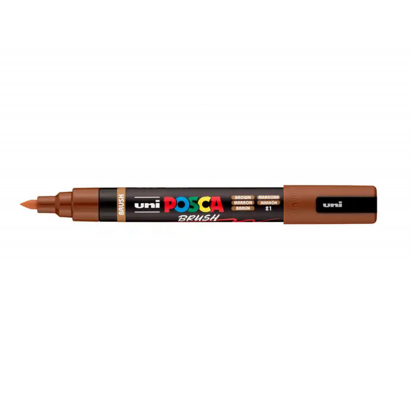 Marqueur posca pc5br peinture base eau inodore tout support pointe moyenne brush coloris marron