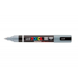 Marqueur posca pc5br peinture base eau inodore tout support pointe moyenne brush coloris gris