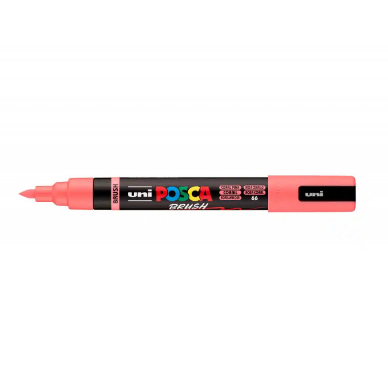 Marqueur posca pc5br peinture base eau inodore tout support pointe moyenne brush coloris corail