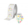 Etiquette autocollante avery plaisir d'offrir forme coeur fleurs 37x37mm rouleau 500 unites