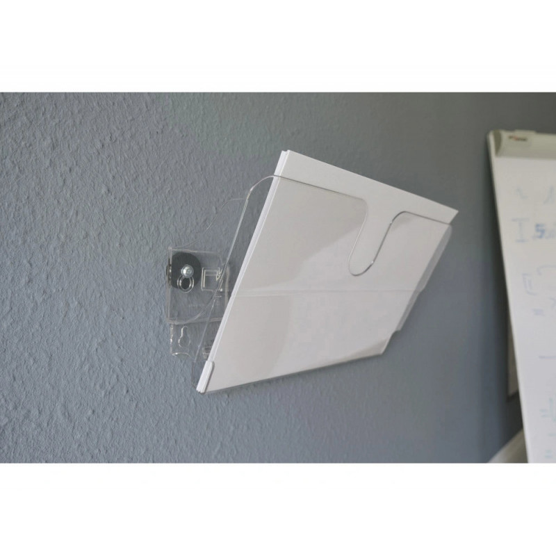 Corbeille a courrier durable flexiplus murale format a4 paysage 1 compartiment charge 2kg coloris transparent