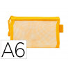 Pochette zip liderpapel a6 multiusage fermeture eclair polyester transpirable coloris jaune