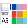 Cahier spirale liderpapel witty a5 couverture rigide 120 feuilles 90g/m2 5x5mm 4 trous perfores coloris